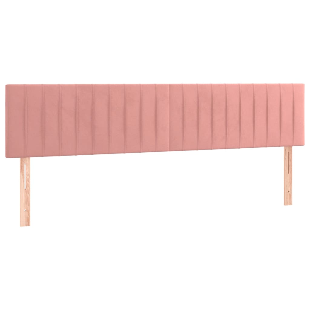Letto a Molle con Materasso e LED Rosa 120x190 cm in Velluto