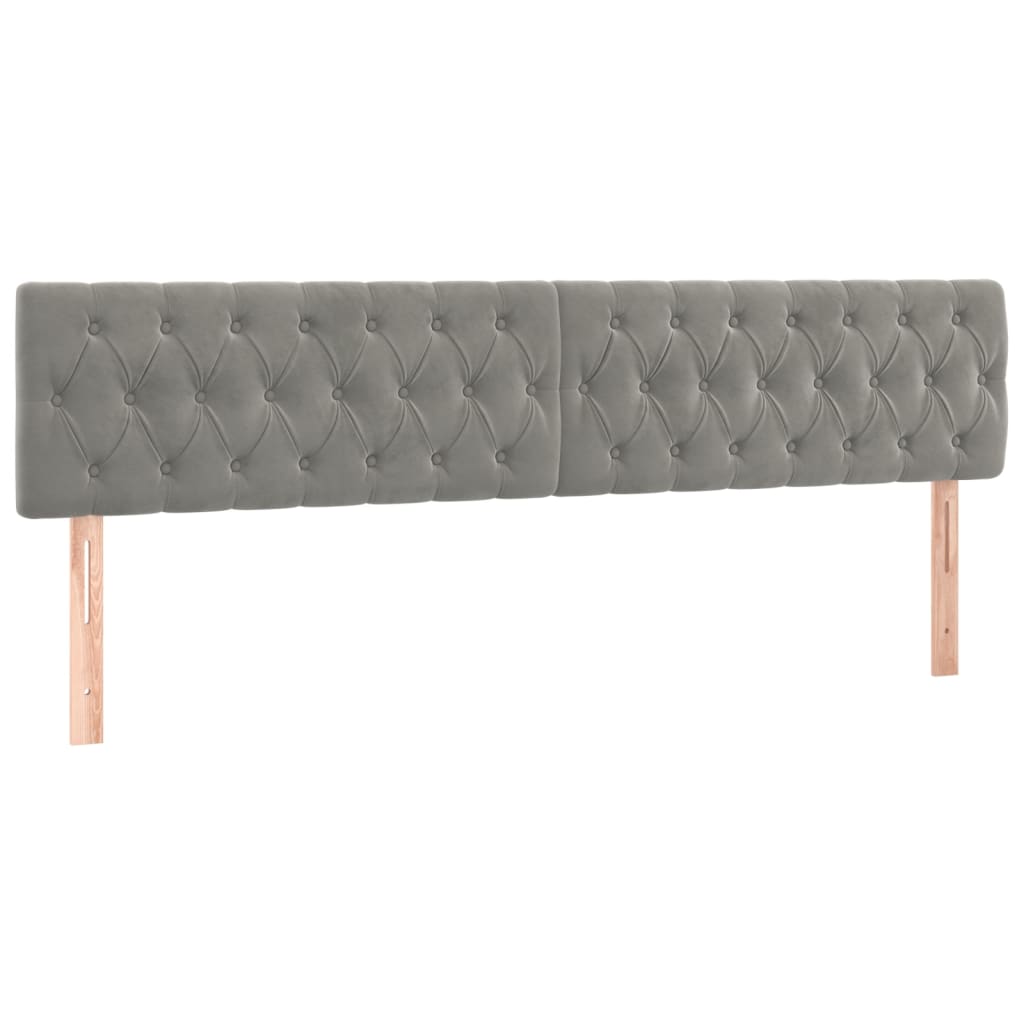 Letto a Molle Materasso e LED Grigio Chiaro 120x190 cm Velluto | homemem39