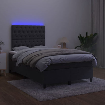 Letto a Molle con Materasso e LED Nero 120x190 cm in Velluto | homemem39