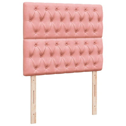 Letto a Molle con Materasso e LED Rosa 120x190 cm in Velluto