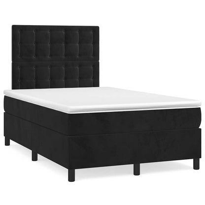 Letto a Molle con Materasso e LED Nero 120x190 cm in Velluto - homemem39