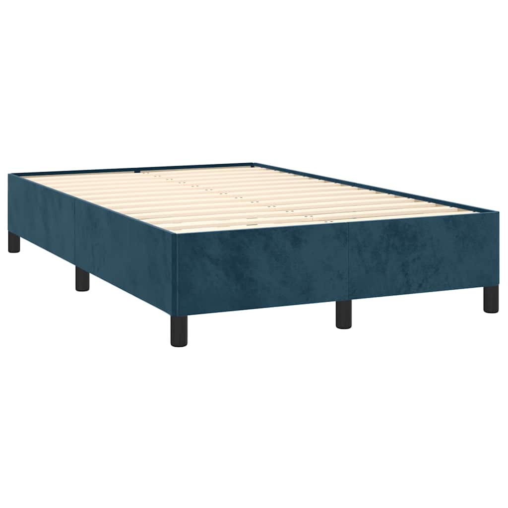 Letto a Molle Materasso e LED Blu Scuro 120x190 cm in Velluto | homemem39