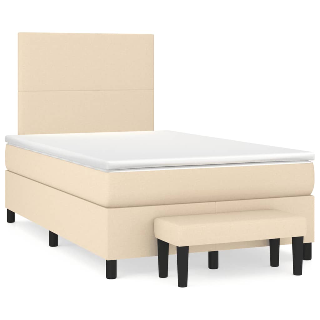 Giroletto a Molle con Materasso Crema 120x190 cm in Tessuto | homemem39
