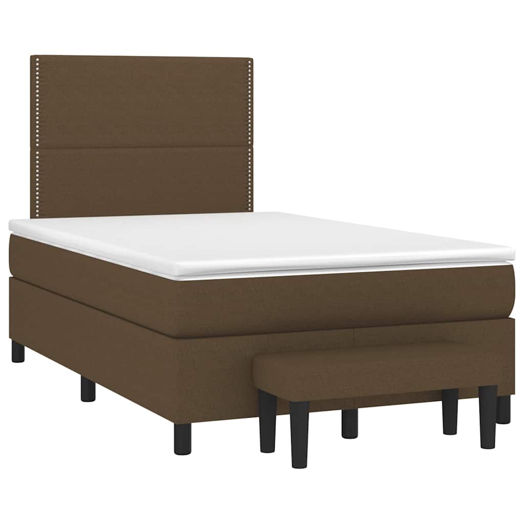 Giroletto a Molle con Materasso Marrone Scuro 120x190cm Tessuto | homemem39