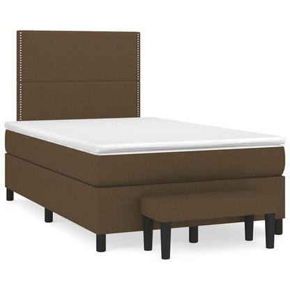 Giroletto a Molle con Materasso Marrone Scuro 120x190cm Tessuto | homemem39