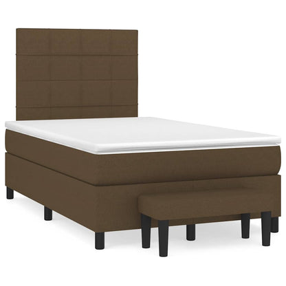 Giroletto a Molle con Materasso Marrone Scuro 120x190cm Tessuto | homemem39