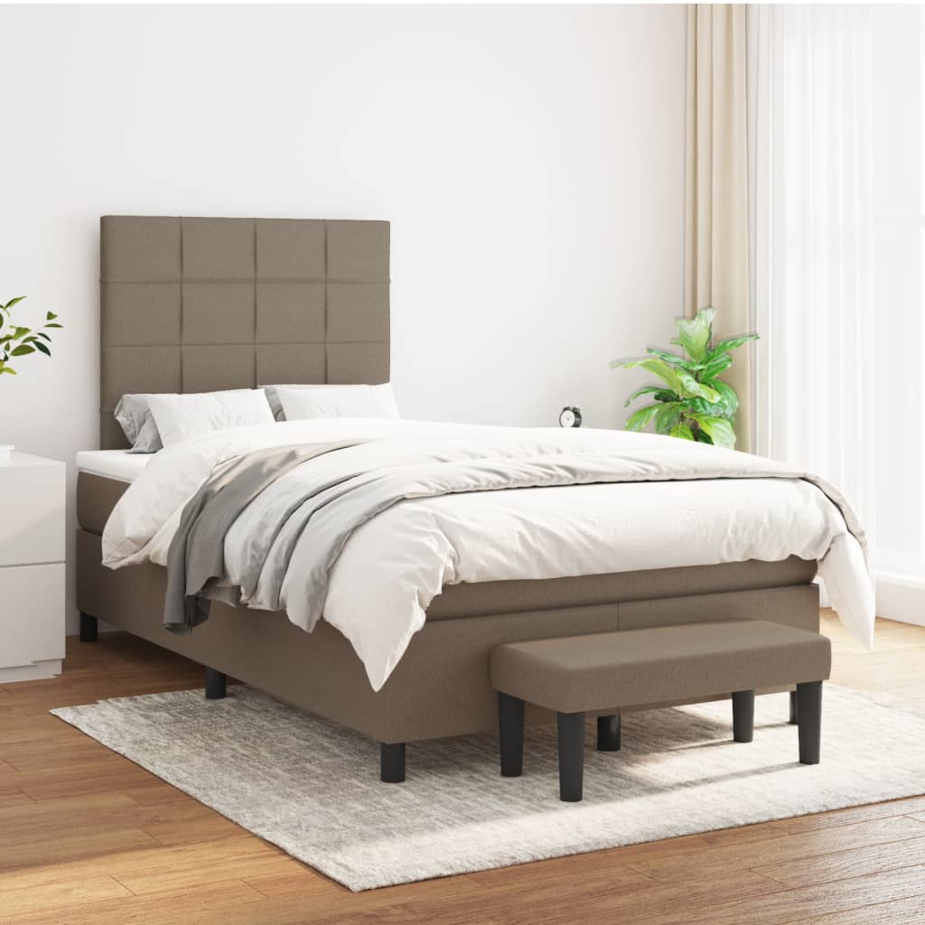 Giroletto a Molle con Materasso Tortora 120x190 cm in Tessuto | homemem39