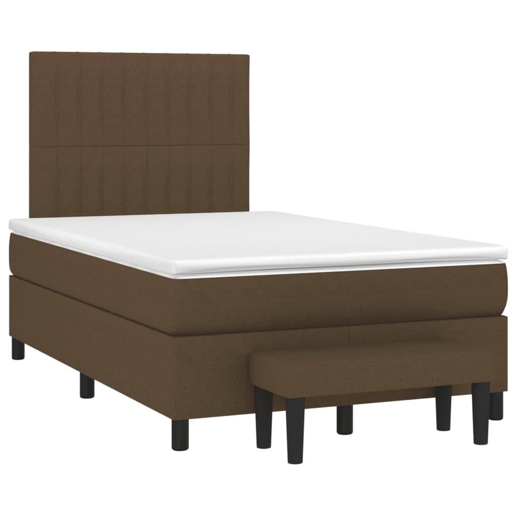 Giroletto a Molle con Materasso Marrone Scuro 120x190cm Tessuto | homemem39