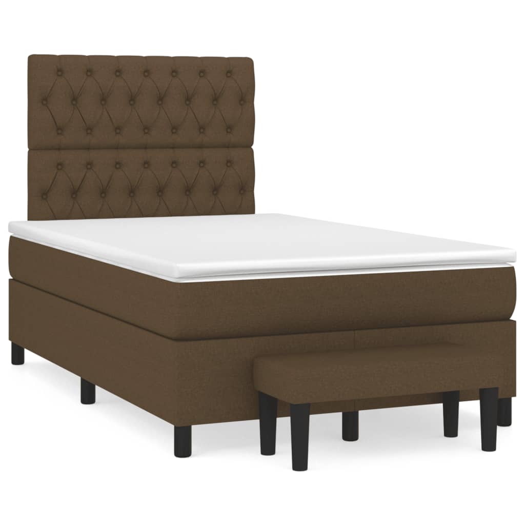 Giroletto a Molle con Materasso Marrone Scuro 120x190cm Tessuto | homemem39