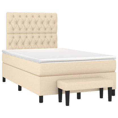 Giroletto a Molle con Materasso Crema 120x190 cm in Tessuto | homemem39