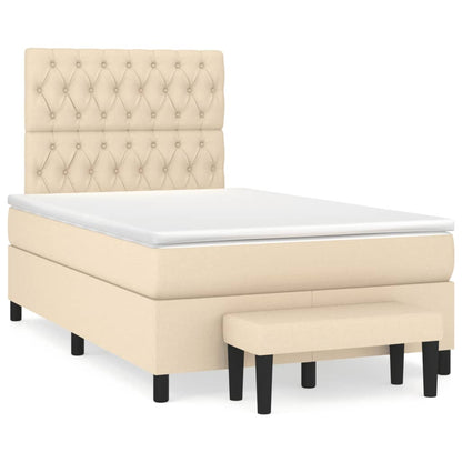 Giroletto a Molle con Materasso Crema 120x190 cm in Tessuto | homemem39