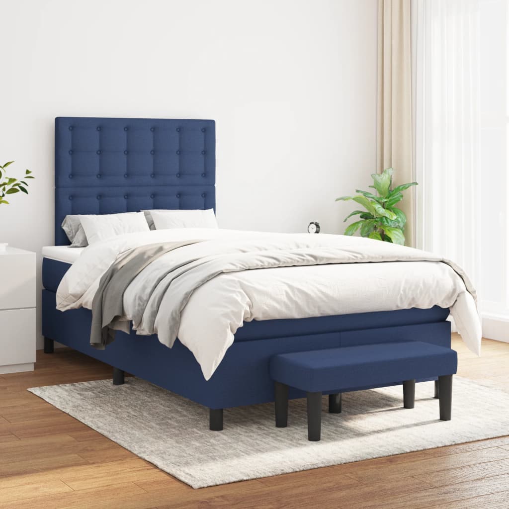 Giroletto a Molle con Materasso Blu 120x190 cm in Tessuto | homemem39