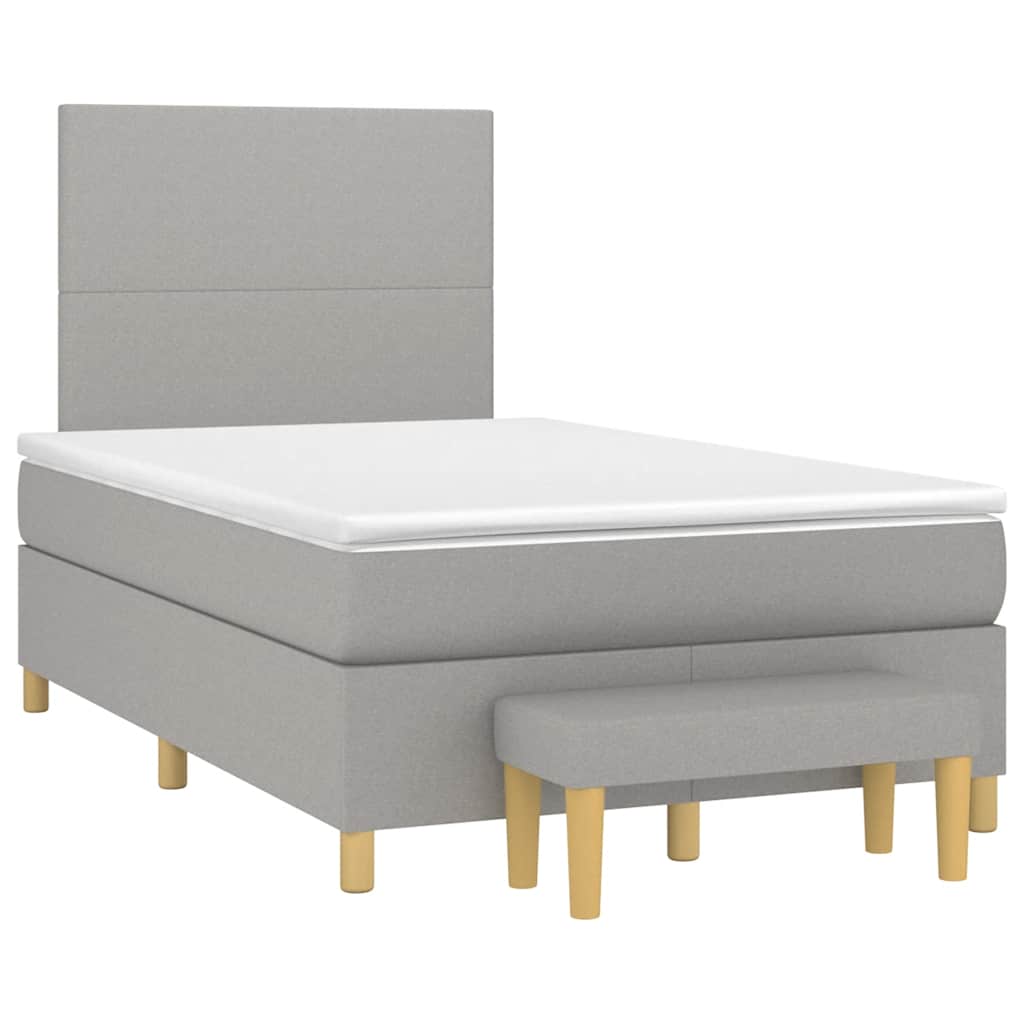 Giroletto a Molle con Materasso Grigio Chiaro 120x190cm Tessuto | homemem39