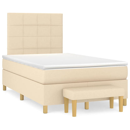 Giroletto a Molle con Materasso Crema 120x190 cm in Tessuto | homemem39