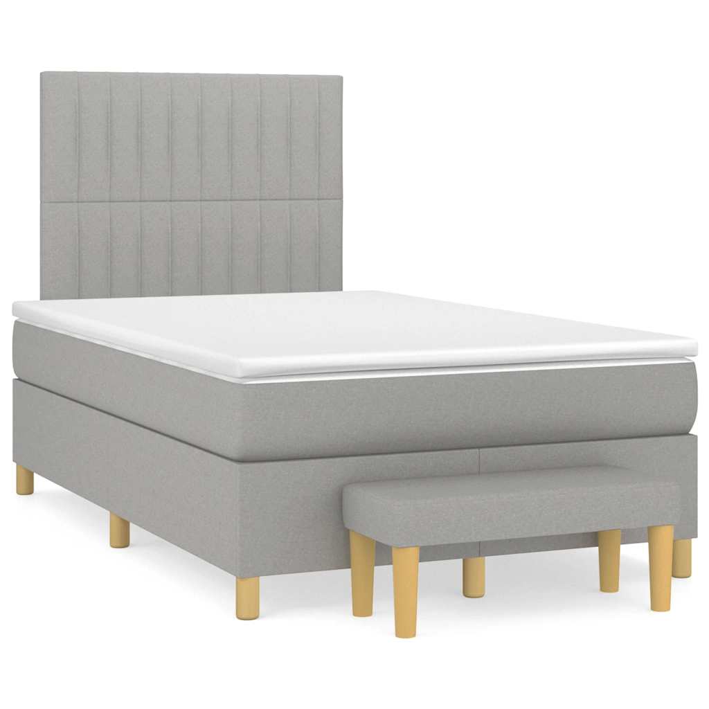 Giroletto a Molle con Materasso Grigio Chiaro 120x190cm Tessuto | homemem39