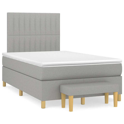 Giroletto a Molle con Materasso Grigio Chiaro 120x190cm Tessuto | homemem39