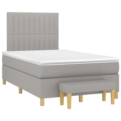 Giroletto a Molle con Materasso Grigio Chiaro 120x190cm Tessuto | homemem39