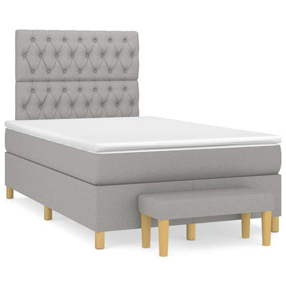 Giroletto a Molle con Materasso Grigio Chiaro 120x190cm Tessuto | homemem39