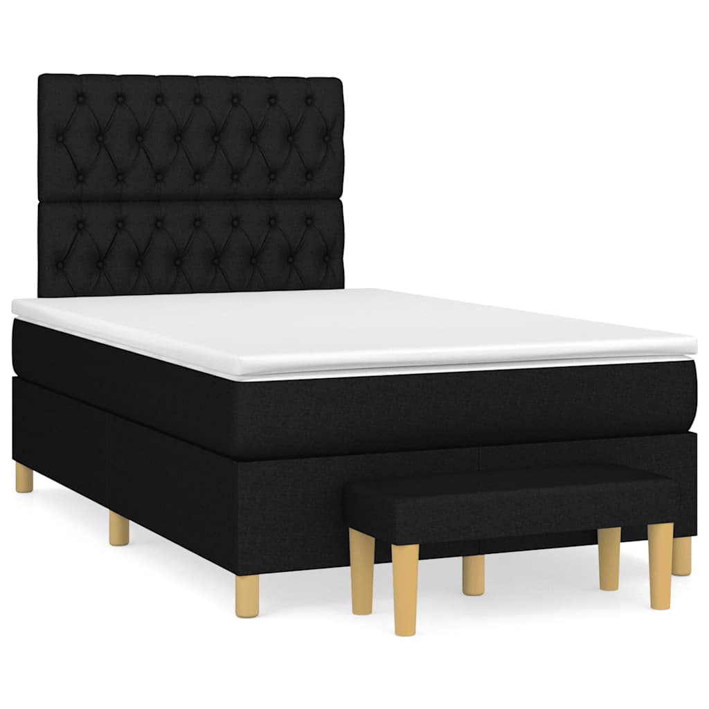 Giroletto a Molle con Materasso Nero 120x190 cm in Tessuto | homemem39