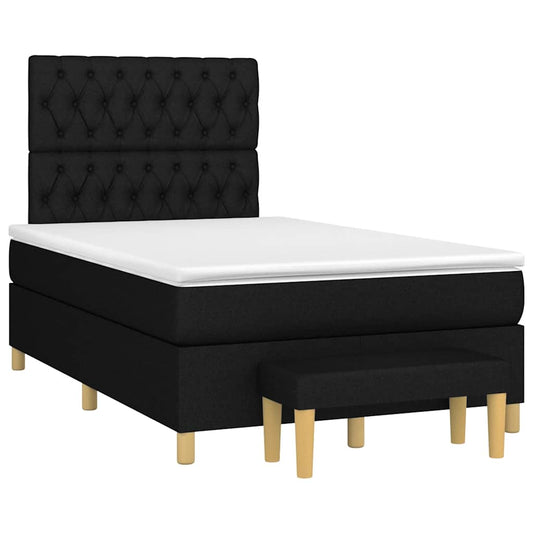 Giroletto a Molle con Materasso Nero 120x190 cm in Tessuto | homemem39