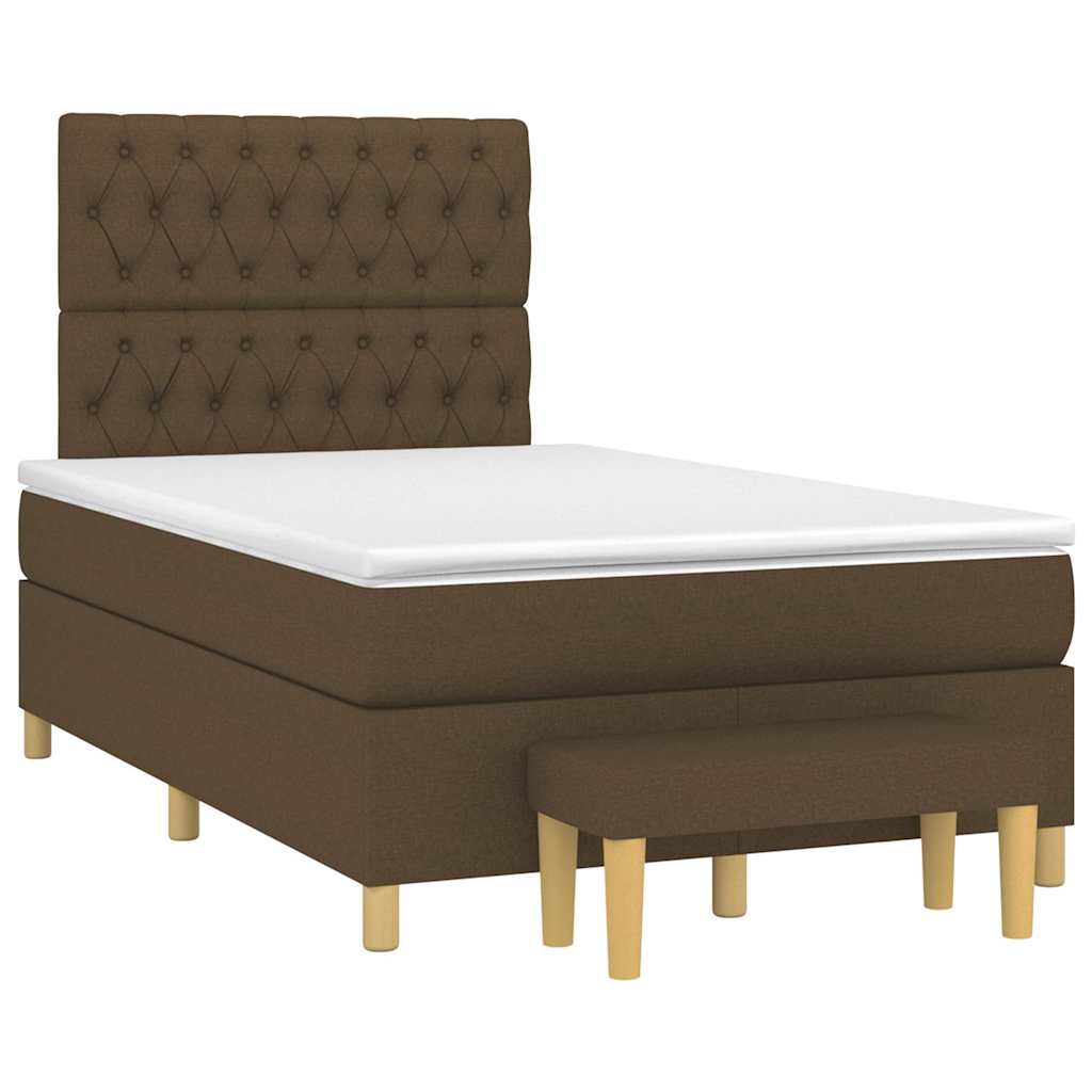 Giroletto a Molle con Materasso Marrone Scuro 120x190cm Tessuto | homemem39