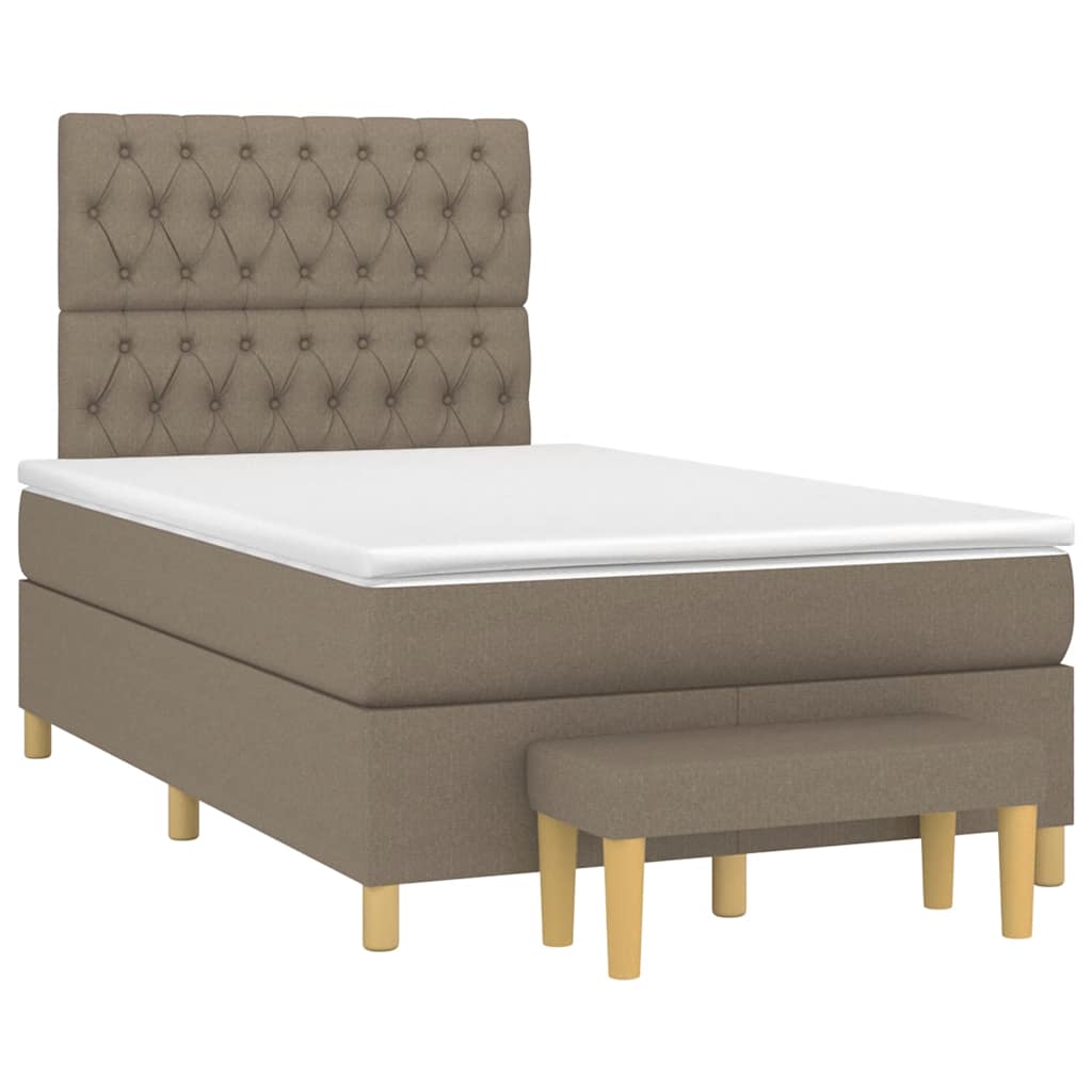 Giroletto a Molle con Materasso Tortora 120x190 cm in Tessuto | homemem39