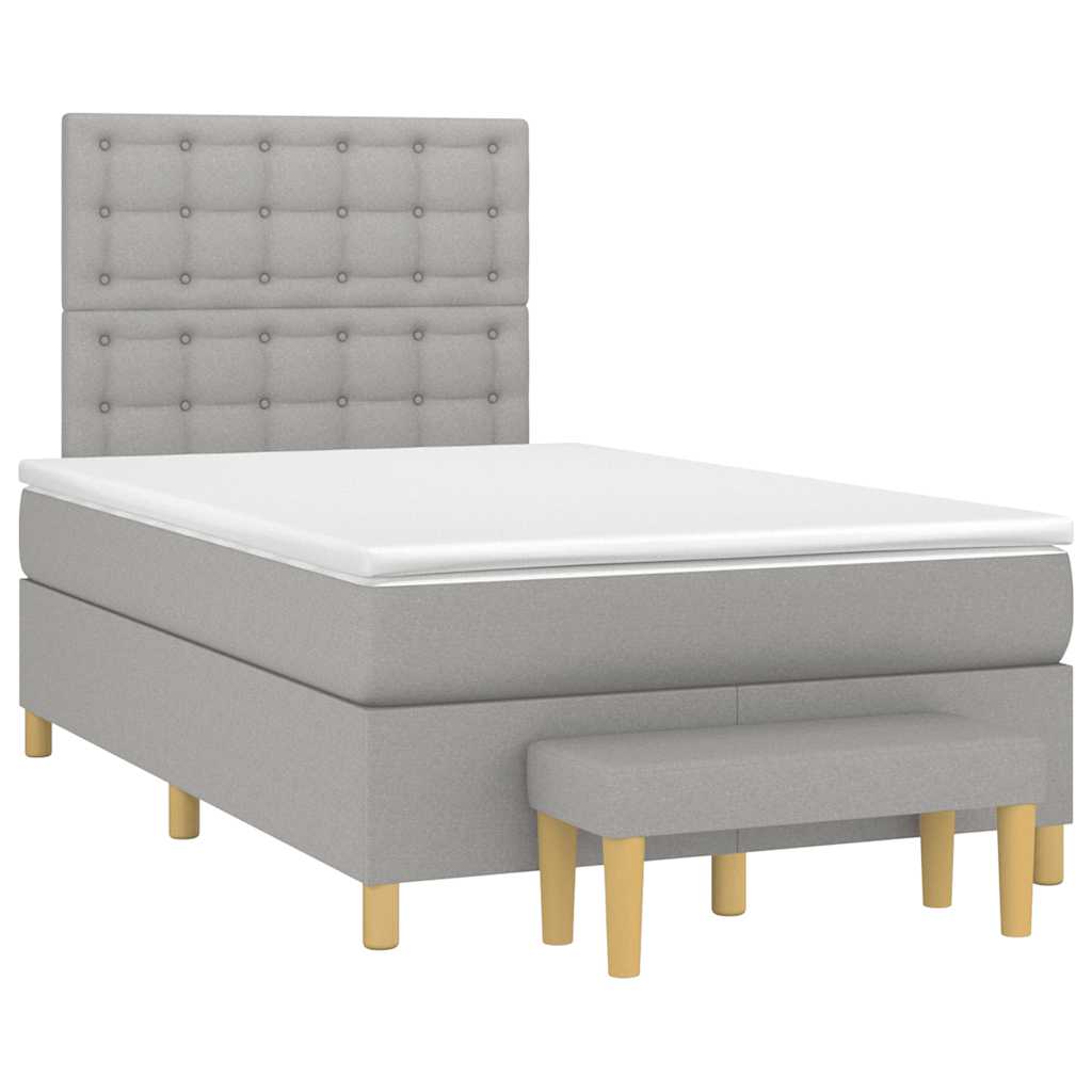Giroletto a Molle con Materasso Grigio Chiaro 120x190cm Tessuto | homemem39