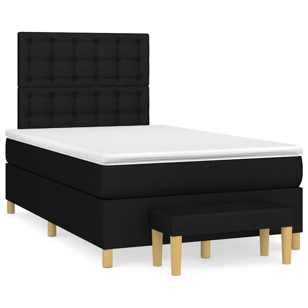 Giroletto a Molle con Materasso Nero 120x190 cm in Tessuto | homemem39