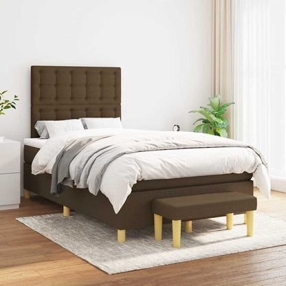 Giroletto a Molle con Materasso Marrone Scuro 120x190cm Tessuto | homemem39