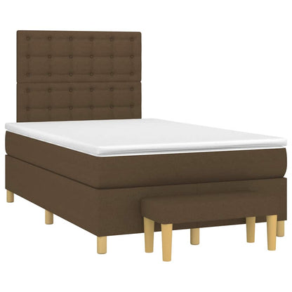Giroletto a Molle con Materasso Marrone Scuro 120x190cm Tessuto | homemem39