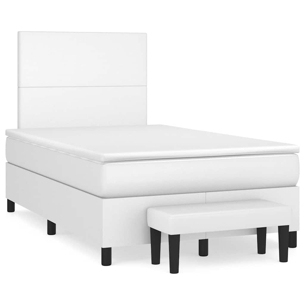 Giroletto a Molle con Materasso Bianco 120x190 cm in Similpelle | homemem39