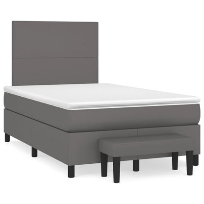 Giroletto a Molle con Materasso Grigio 120x190 cm in Similpelle | homemem39