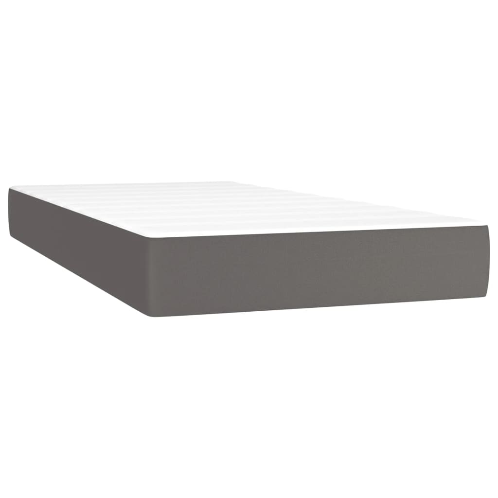 Giroletto a Molle con Materasso Grigio 120x190 cm in Similpelle | homemem39