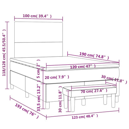 Giroletto a Molle con Materasso Grigio 120x190 cm in Similpelle | homemem39