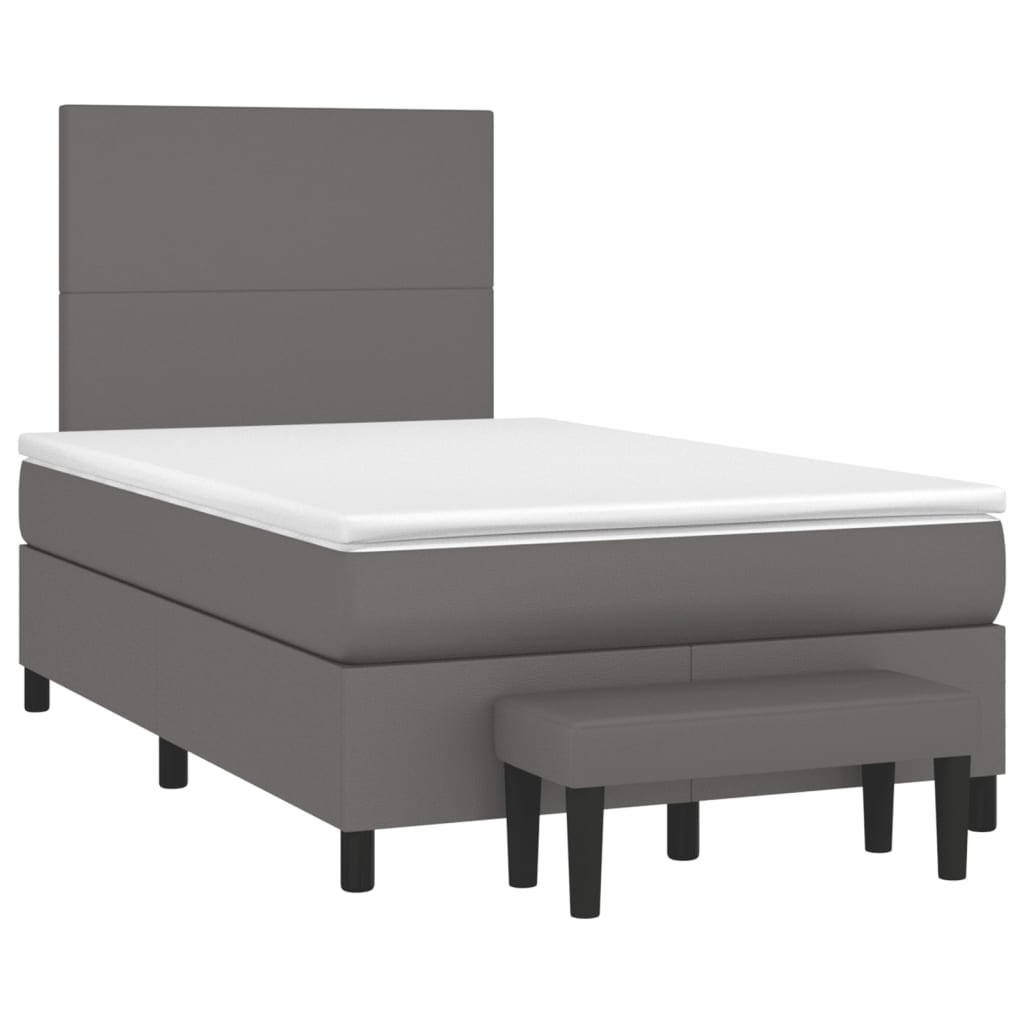 Giroletto a Molle con Materasso Grigio 120x190 cm in Similpelle | homemem39