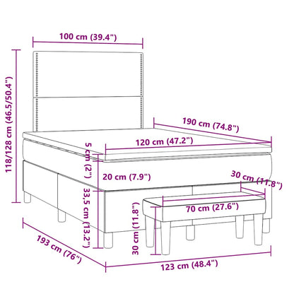 Giroletto a Molle con Materasso Bianco 120x190 cm in Similpelle | homemem39