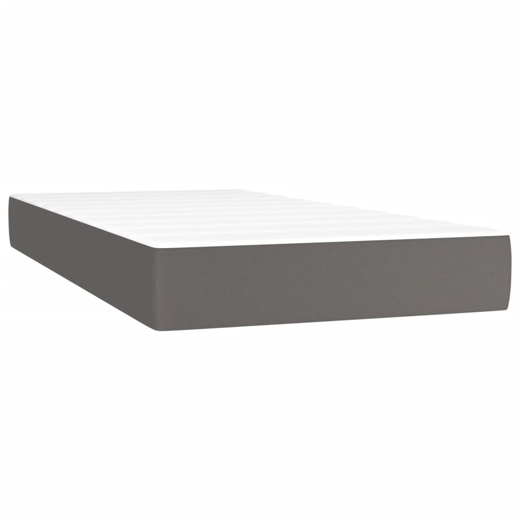 Giroletto a Molle con Materasso Grigio 120x190 cm in Similpelle | homemem39