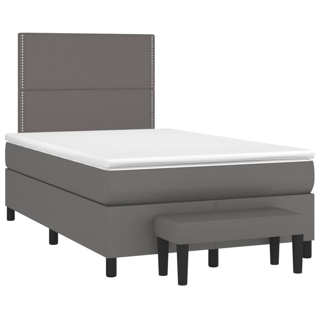 Giroletto a Molle con Materasso Grigio 120x190 cm in Similpelle | homemem39