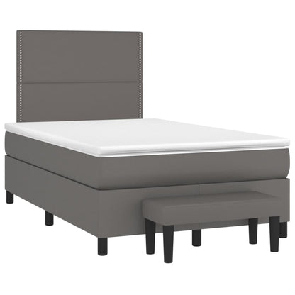 Giroletto a Molle con Materasso Grigio 120x190 cm in Similpelle | homemem39