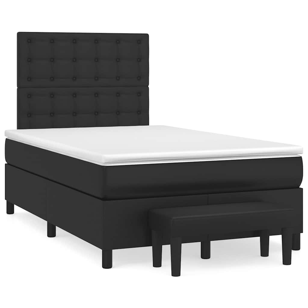 Giroletto a Molle con Materasso Nero 120x190 cm in Similpelle | homemem39