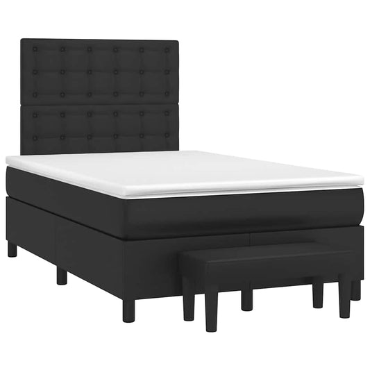 Giroletto a Molle con Materasso Nero 120x190 cm in Similpelle | homemem39