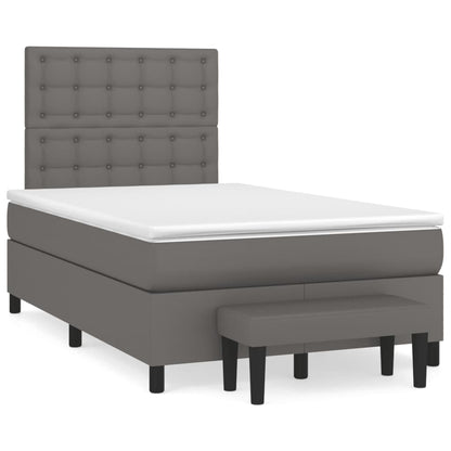Giroletto a Molle con Materasso Grigio 120x190 cm in Similpelle | homemem39
