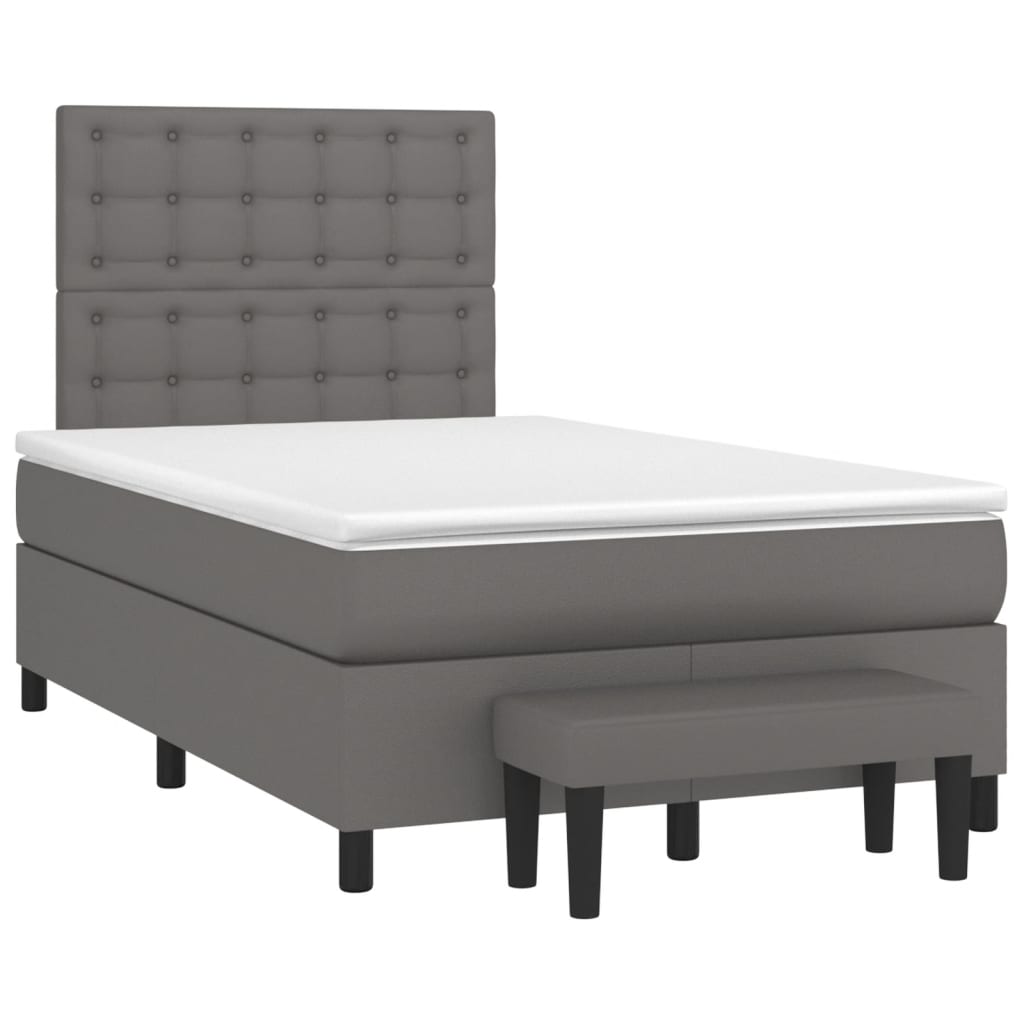 Giroletto a Molle con Materasso Grigio 120x190 cm in Similpelle | homemem39