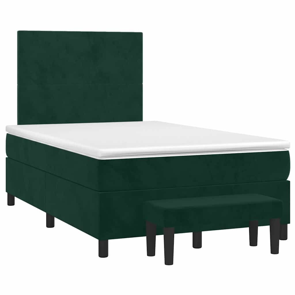 Giroletto a Molle con Materasso Verde Scuro 120x190 cm Velluto | homemem39