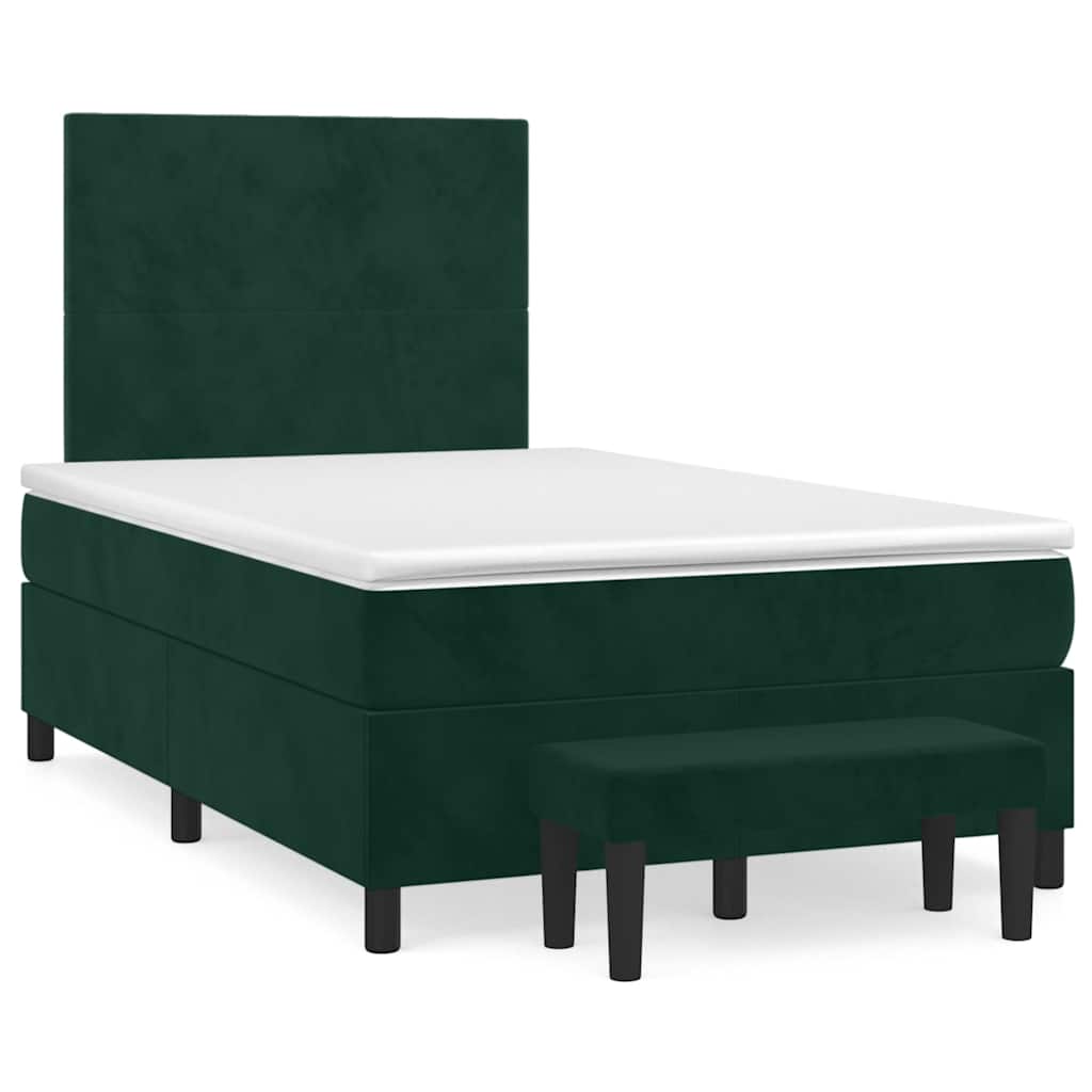 Giroletto a Molle con Materasso Verde Scuro 120x190 cm Velluto | homemem39
