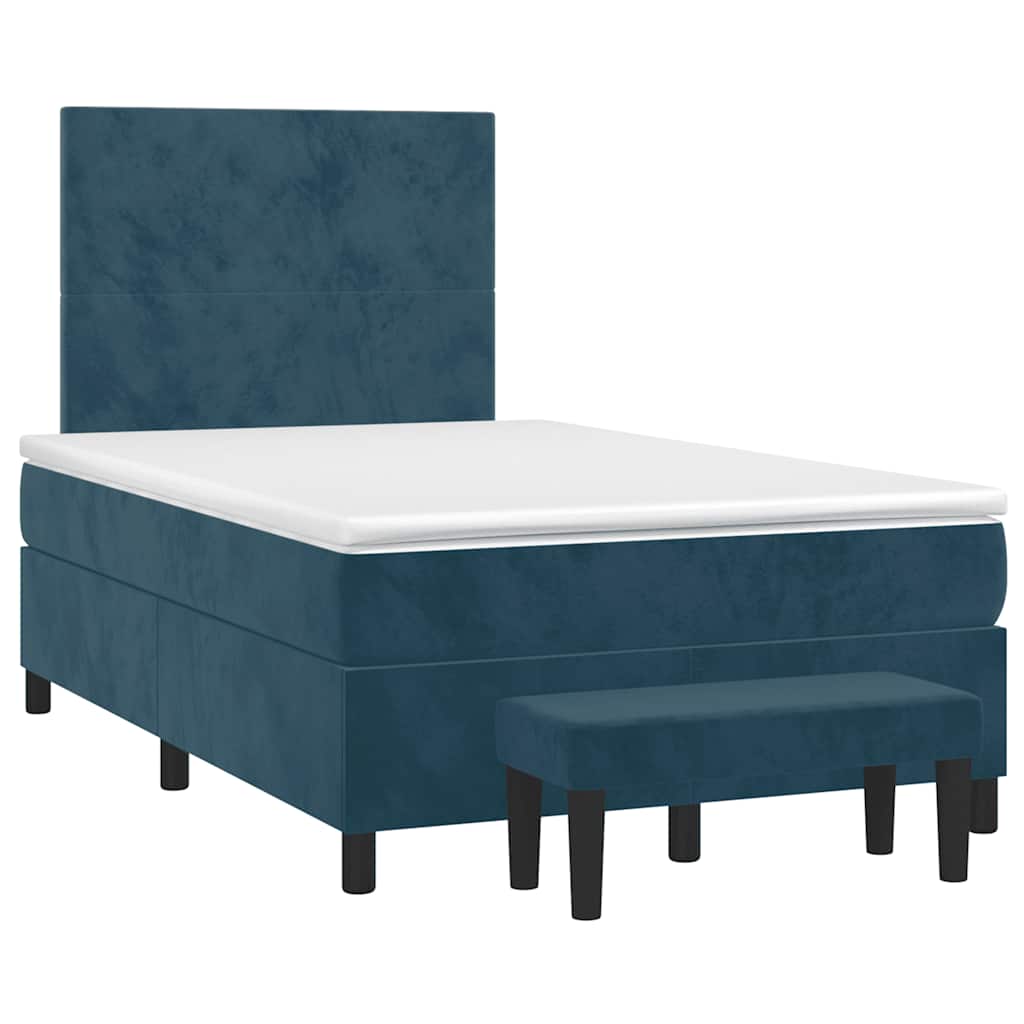Giroletto a Molle con Materasso Blu Scuro 120x190 cm in Velluto | homemem39