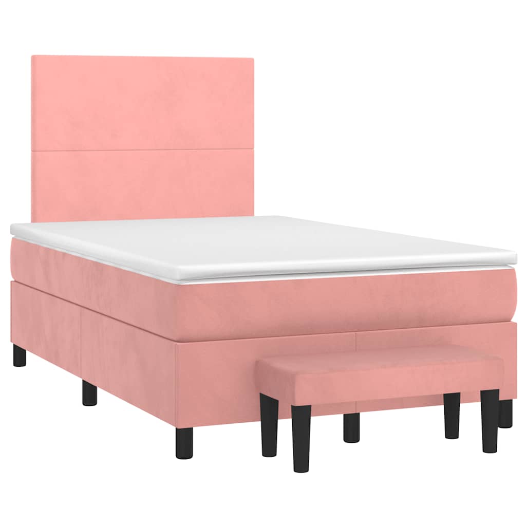 Giroletto a Molle con Materasso Rosa 120x190 cm in Velluto | homemem39