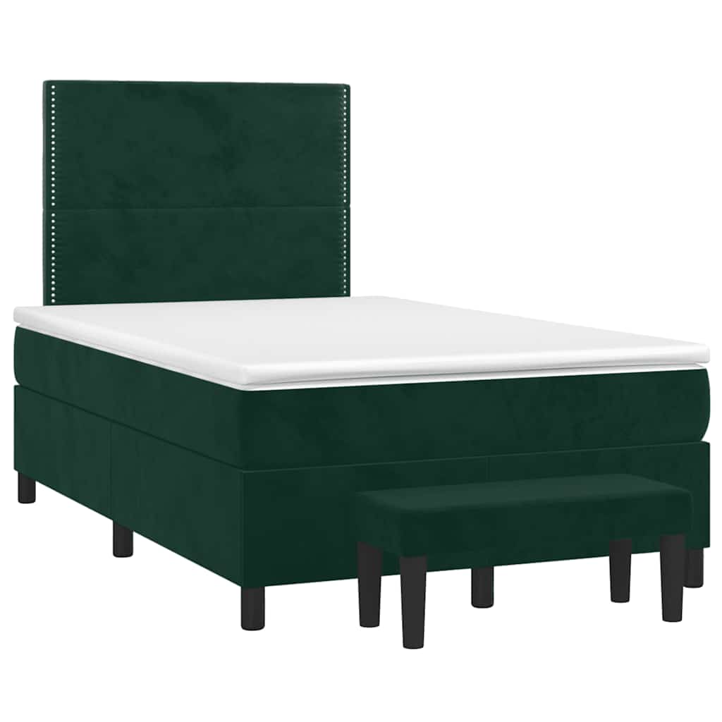 Giroletto a Molle con Materasso Verde Scuro 120x190 cm Velluto | homemem39