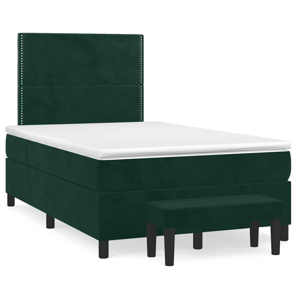 Giroletto a Molle con Materasso Verde Scuro 120x190 cm Velluto | homemem39