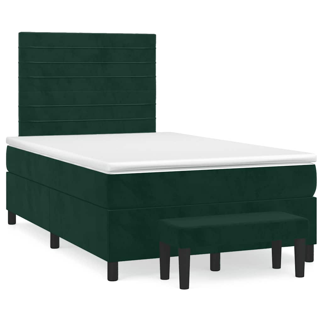 Giroletto a Molle con Materasso Verde Scuro 120x190 cm Velluto | homemem39